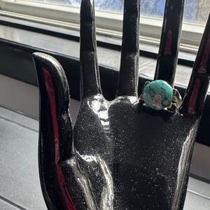 Silver and Turquoise Stone Ring in Blue - Women's Fashion Ring